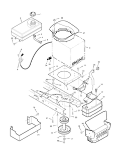 Engine Mount Diagram and Parts List for 425622X50C 2007 Briggs and Stratton Lawn Tractor